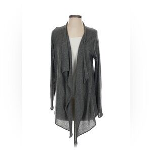 Eileen Fisher Charcoal Open Front Cardigan 100% Royal Alpaca Quiet Luxury